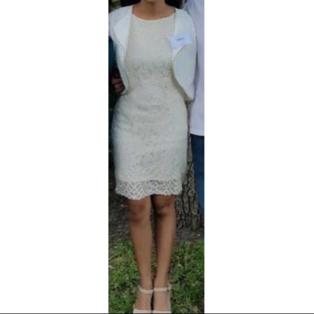 CREAM LACED DRESS